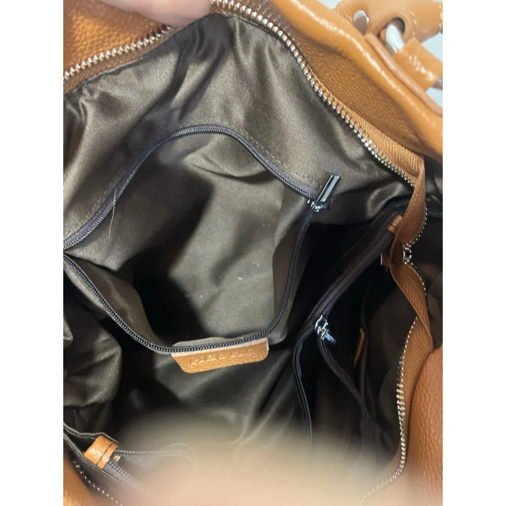 HESHE Brown Pebbled Leather Hobo Satchel Purse Tote Handbag Shoulder Bag